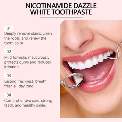 Nicotinamide Teeth Brightening Toothpaste Fresh Breath Deeply Cleaning Hygiene Removing Plaque Stains Oral Care Toothpastes 100G